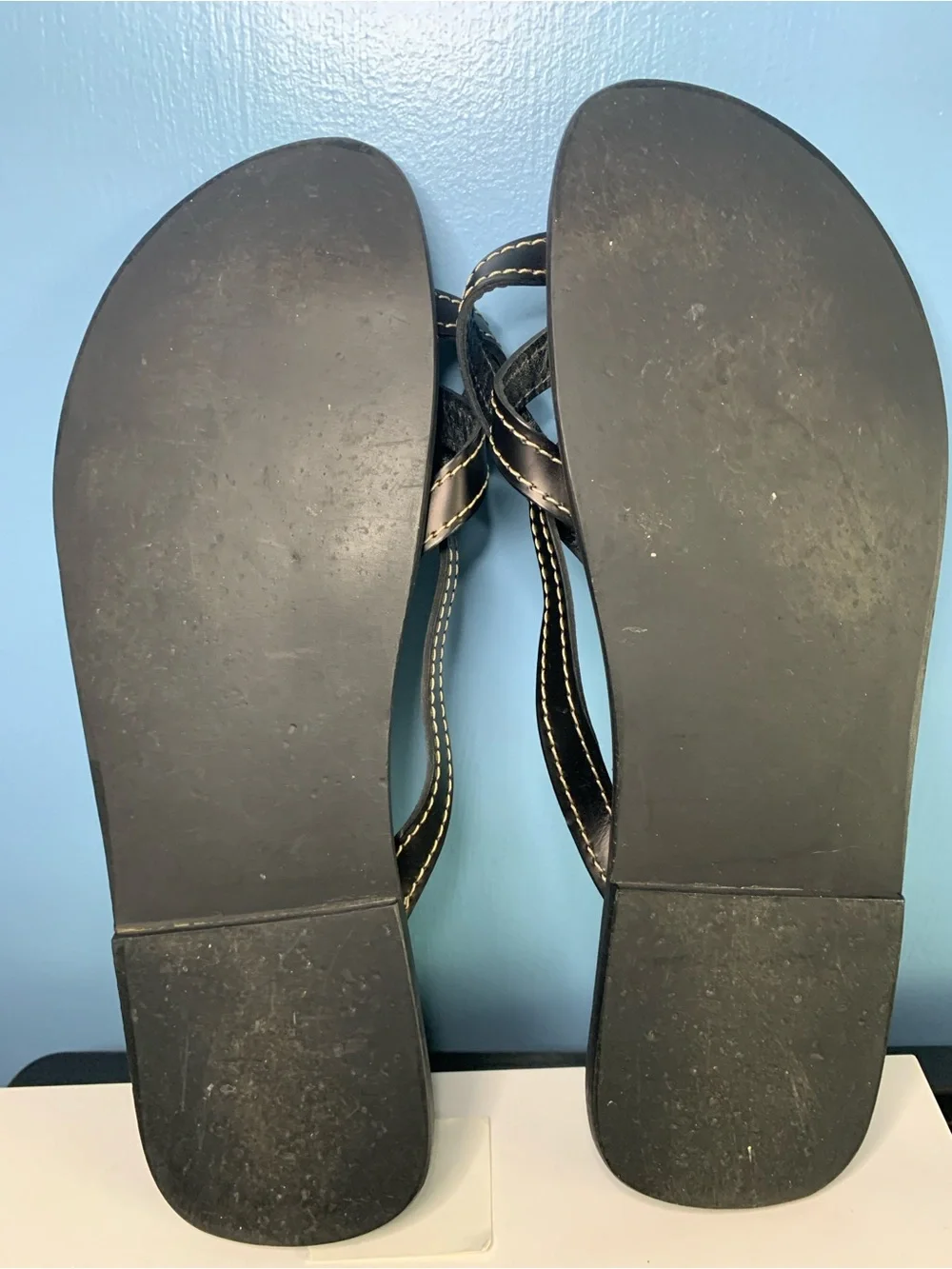 Men’s Black Leather Medallion Slide Sandals